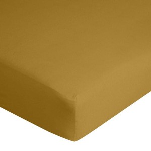 D91 Prześcieradło jersey z gumką 180x200 musztarda
