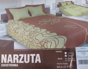Narzuta dwustronna 220x240 Eurofirany 42 brąz+zielony