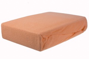 Prześcieradło frotte z gumką 140x200 morela