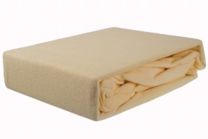 Prześcieradło frotte z gumką 160x200 krem
