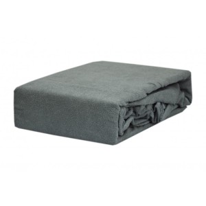 Prześcieradło frotte z gumką 200x220 stalowy