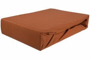 Prześcieradło jersey z gumką 120x200 jasny brąz