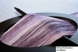Firana sznurki 150x280 EuroFirany kryształki fioletowy