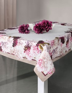 Bieżnik 40x140 Eurofirany Flower2 krem+róż