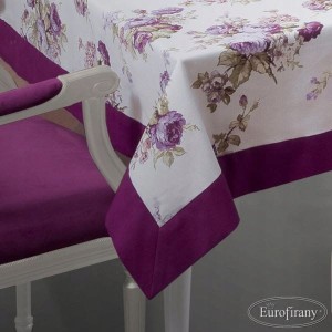 Obrus 140x180 Eurofirany rose krem+brąz