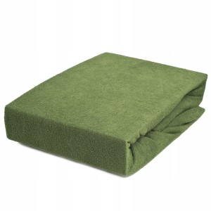 Prześcieradło frotte z gumką 90x200 oliwka