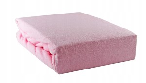 Prześcieradło frotte z gumką 200x220 jasny róż