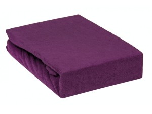 Prześcieradło frotte z gumką 160x200 śliwka