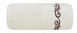 Ręcznik 50x90 Eurofirany Orn krem+brąz