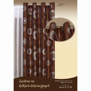Zasłona 145x245 Eurofirany 8502 brąz+srebrny