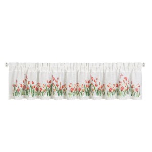 Firana zazdrostka 30x150 Eurofirany Stella biały+czerwony