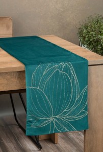 OBRUS BLINK 12 35X140 CM CIEMNOTURKUSOWY