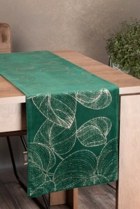 OBRUS BLINK 16 35X220 CM CIEMNOZIELONY