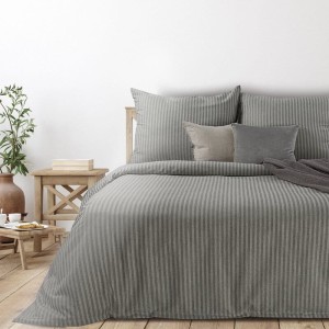 KOMPLET POŚCIELI BAWEŁNIANEJ ETNO 03 160X200 CM, 2 SZT. 70X80 CM STALOWY