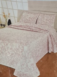 Narzuta żakardowa 240x260 Porto krem+róż