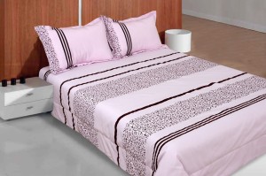 Narzuta satynowa 220x240 z poszewkami Eurofirany 115 różowa+bordo