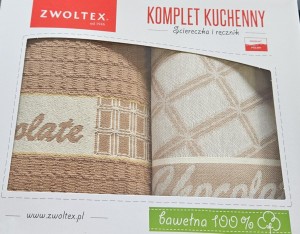 Ścierka kuchenna komplet 50x70 50x50 Zwoltex Czekolada