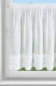 ZASŁONA GOTOWA ROSES 11 NA TAŚMIE 150 X 90 CM BIAŁY
