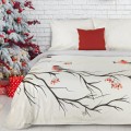 KOMPLET POŚCIELI ŚWIATECZNEJ BERRY 160 X 200 CM BIAŁY