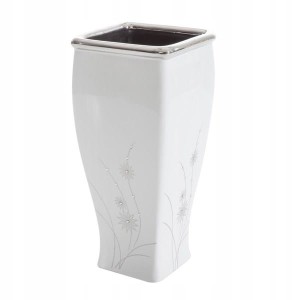 Wazon ceramiczny Eurofirany Adri 12x25 b+srebrny